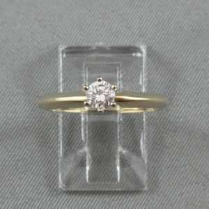 Bague Un diamant, 14K or jaune B4549-1