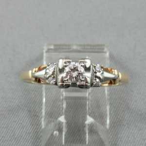 Bague Diamants 14K or jaune 18K or blanc B4577-1-1