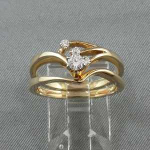 Bague avec diamants et jonc, 14K jaune B4685-1-1