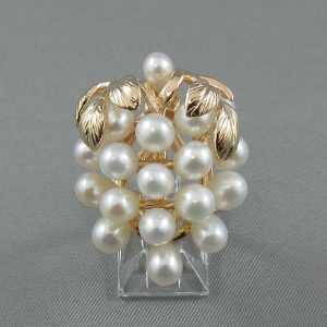 Grappe de raisins perles d’eau douce 14K jaune B5650-1