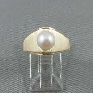 bague perle akoya 10k or jaune B6034-1