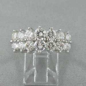 Bague 14 diamants, 14K blanc B6184-1