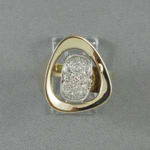 Bague 15 diamants, 14K, B6189-1
