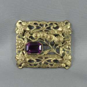 Broche en fer brun plaqué, B5982-1