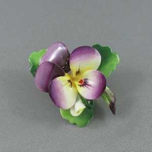 Broche en porcelaine, Pensée, B6015-1