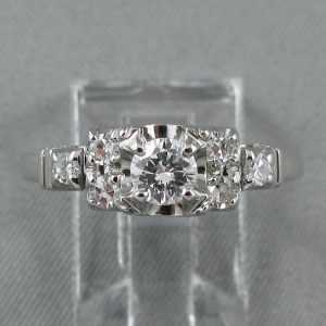 Bague 7 diamants, 18K blanc, B6320-1