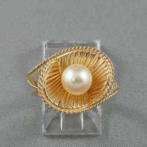 Bague perle Akoya, 10K et 14K, B6380-1
