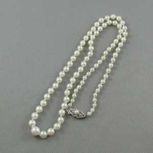 Collier Perles Akoya, 14K blanc, B4724-2