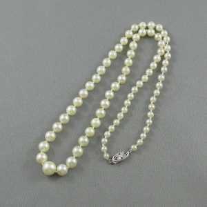 Collier Perles Akoya, 14K blanc, B5296-2