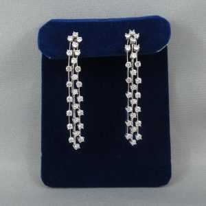 Pendants d'oreilles 50 diamants, 14K blanc et 18K blanc, B6436-1