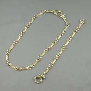 Ensemble (Collier et Bracelet), 10K jaune, B6465-1