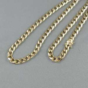 Chaîne gourmette ovale, 14K jaune, B6513-1