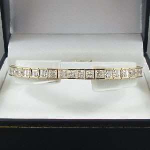 Bracelet, 42 Zircons cubiques, 14K jaune, B6543-1