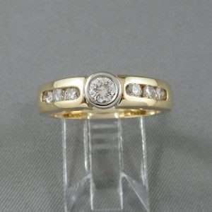 Bague 7 diamants, 18K, B6571-1