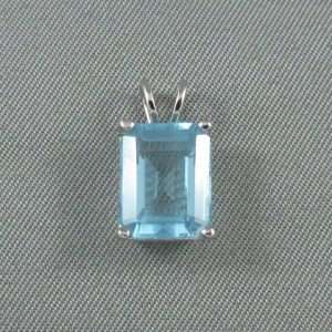 Pendentif Topaze bleue, 14K blanc, B6627-1