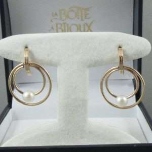 Pendants d'oreilles 2 Akoya, 10K jaune, B6528-1