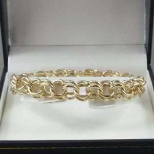 Bracelet maille doublé, 14K jaune, B6659-1