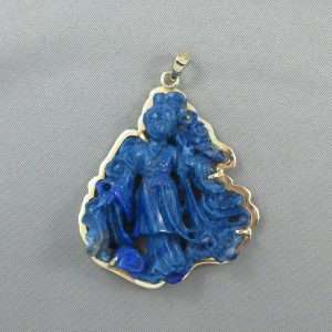 Pendentif Lapis-Lazuli, 14K jaune, C3134-1