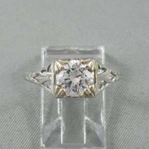 Bague un diamant, platine, B3477B-1