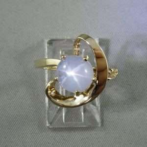 Bague Saphir bleu étoilé, 10K jaune, B6696-2