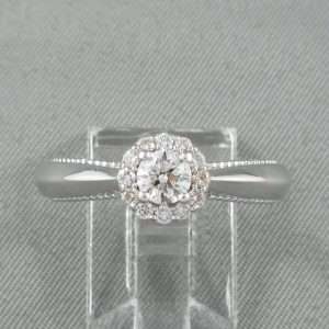 Bague 15 diamants, 18K blanc, B6731-1