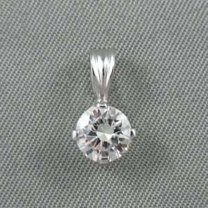 Pendentif un diamant, 14K blanc, B6769-1