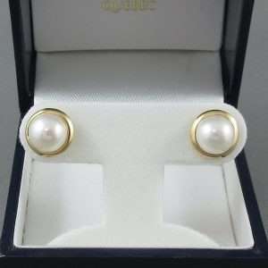 Boucles d'oreilles Perles d'eau douce, 14K jaune, B6777-1