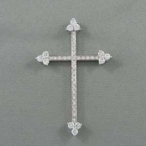Croix diamants, 18K blanc, B6793-1