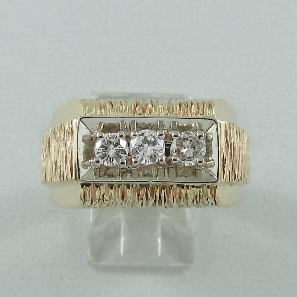 Bague 3 diamants, 10K, B6862-1