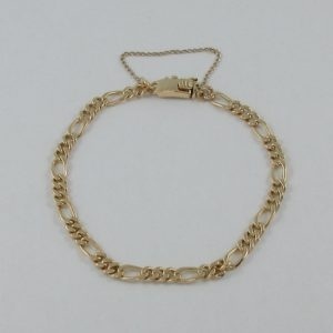 Bracelet maille gourmette alternée, 18K jaune, B6897-1