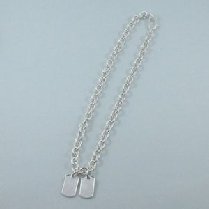 GUCCI collier 'double dog tag', argent, B6907-1