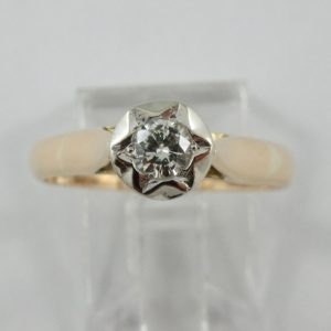 Bague, un diamant, 18K, B6938-1