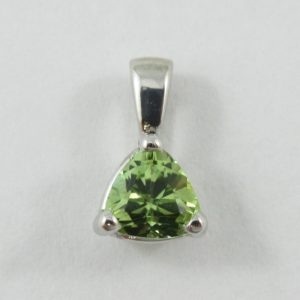 Pendentif péridot, 14K blanc, B6972-1