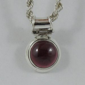 Pendentif, grenat, argent, B7158-1