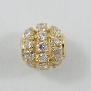 Pendentif, zircons cubiques, 18K jaune, B7190-1