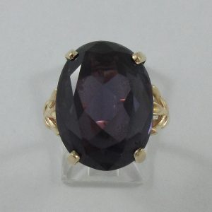 Bague, saphir synthétique, 14K jaune, B7239-1