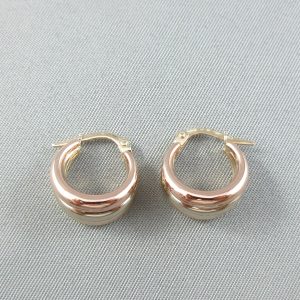 Boucles d'oreilles, 3 tons, 14K