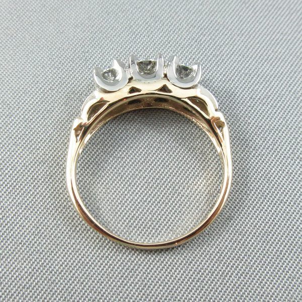 3 diamonds, 14K gold ring - Image 5