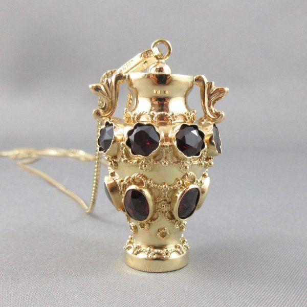 Garnet, 18K yellow gold pendant - Image 3