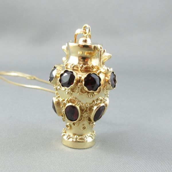 Garnet, 18K yellow gold pendant - Image 4