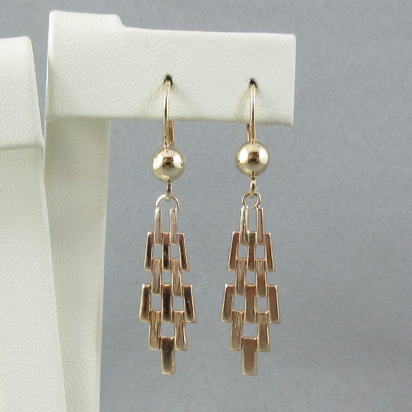 10K yellow gold drop earrings