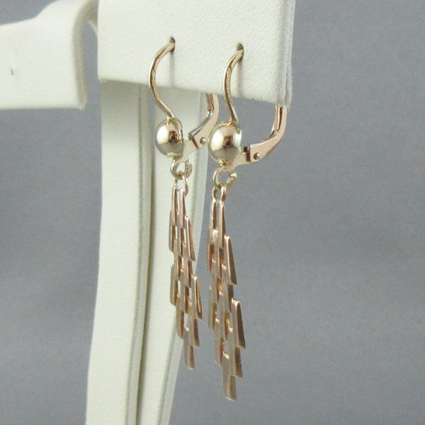 10K yellow gold drop earrings - Image 2