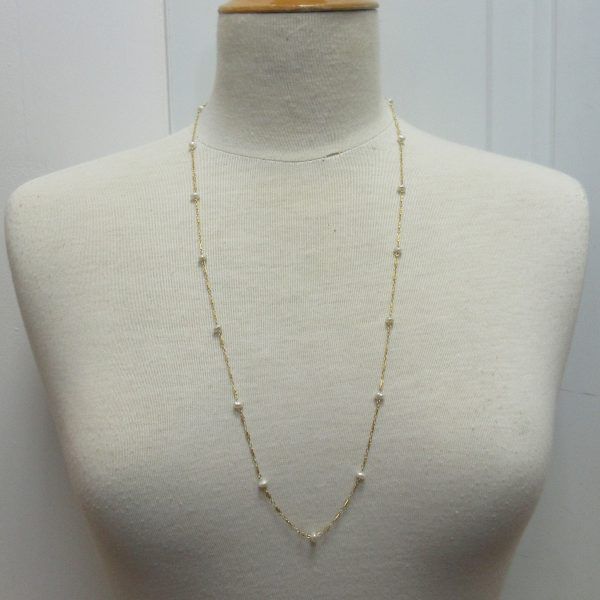 Freshwater pearls, 14K yellow gold necklace - Image 3