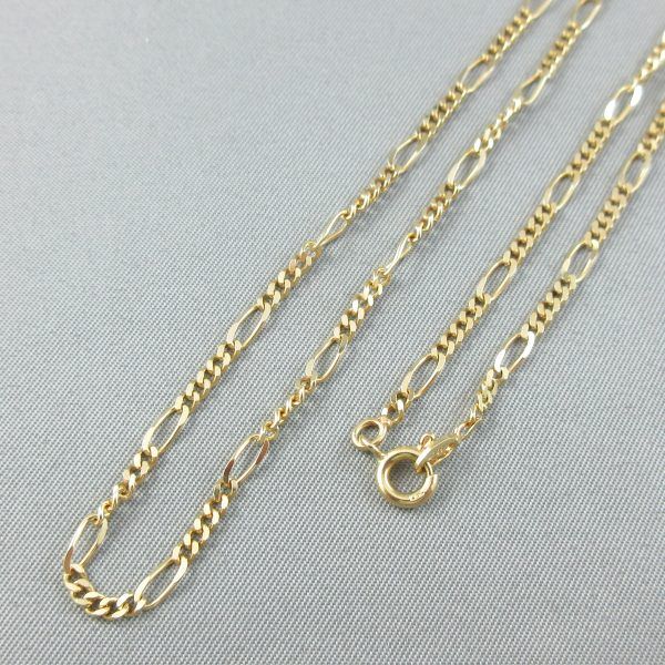 18K yellow gold figaro chain