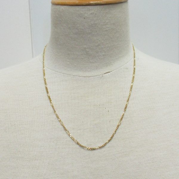 18K yellow gold figaro chain - Image 3