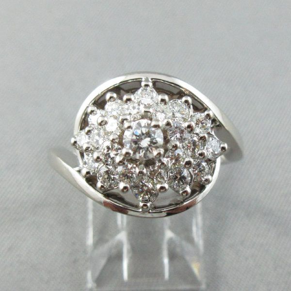 Diamonds, 14K white gold ring