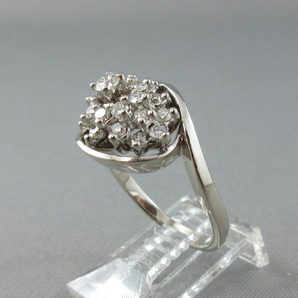 Diamonds, 14K white gold ring - Image 2