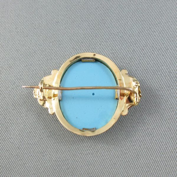 Broche, turquoise, 18K jaune – Image 3