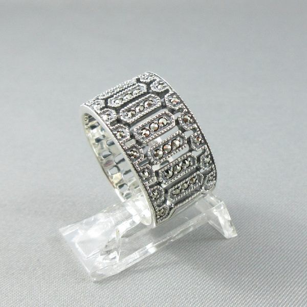 Marcasites, silver ring - Image 2