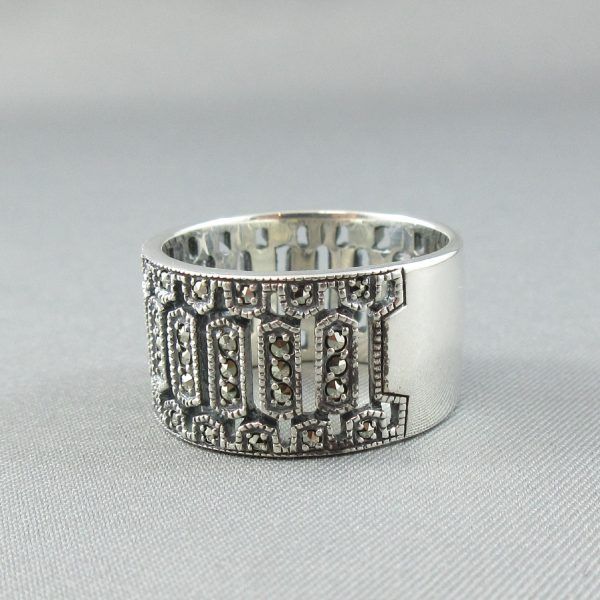 Marcasites, silver ring - Image 4